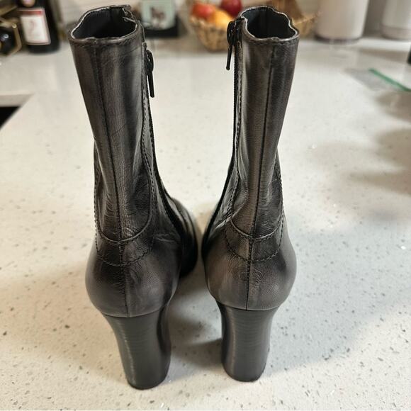 Nine West Ourson Boho Antique Gray Mid Calf Chunky Heeled Boots Round Toe 8.5 - Picture 5 of 15